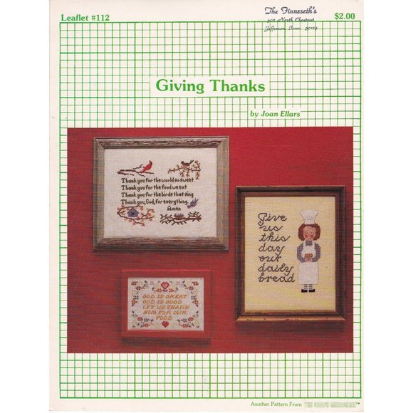 Vintage Cross Stitch Patterns, Giving Thanks by Joan Ellars, Graph Menagerie 112 - Picture 1 of 2